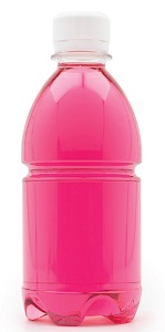 Pink colored soft drink