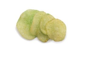 Green potato chips