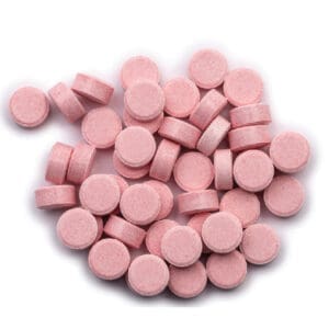 Red pressed tablets