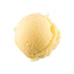 A scoop of yellow ice cream