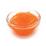Little glas bowl with orange jam