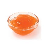 Little glas bowl with orange jam
