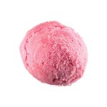 A scoop of red ice cream