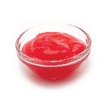 Little glas bowl with red jam
