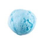A scoop of blue ice cream