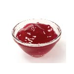 Little glas bowl with red jam